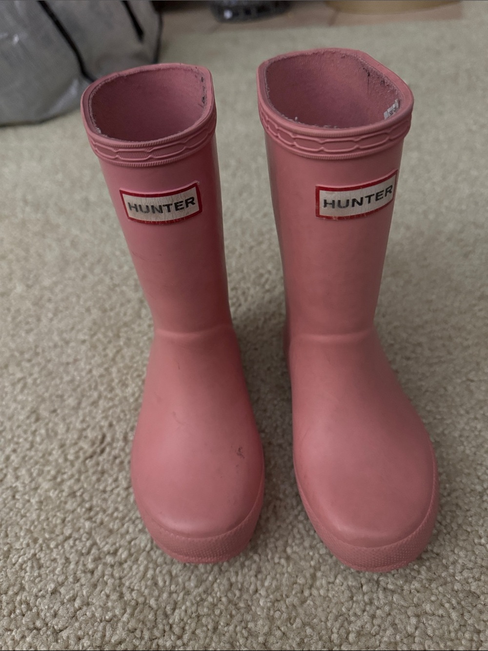 Hunter Kids' Rose Pink Rubber Rain Boots